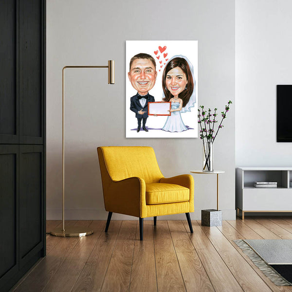 Karikatur vom Foto - Wir heiraten (cdi281) - Lustige individuelle Karikatur vom eigenen Foto