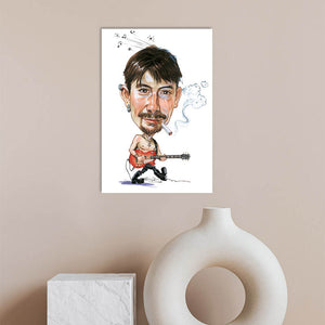 Karikatur vom Foto - Rockmusiker mit Zigarette (cdi303) - Lustige individuelle Karikatur vom eigenen Foto