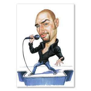 Karikatur vom Foto - Sänger auf Bühne (cdi337) - Lustige individuelle Karikatur vom eigenen Foto