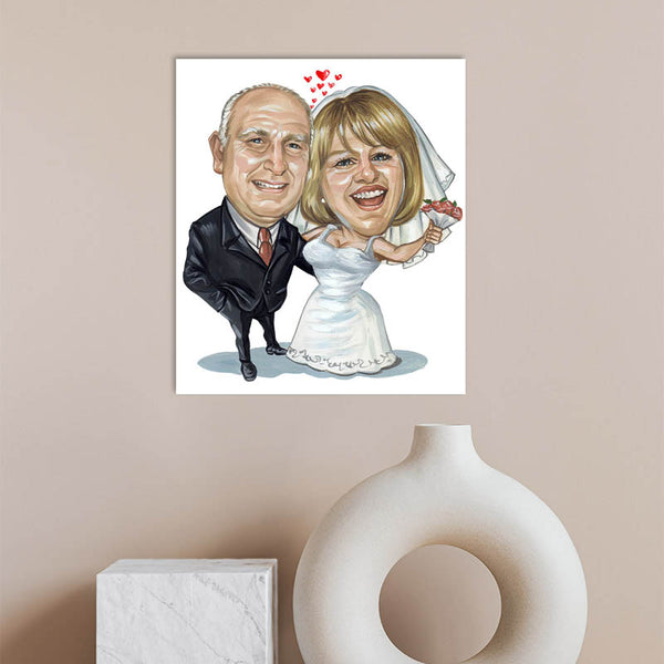 Karikatur vom Foto - Immerwährende Liebe (cdi376) - Lustige individuelle Karikatur vom eigenen Foto