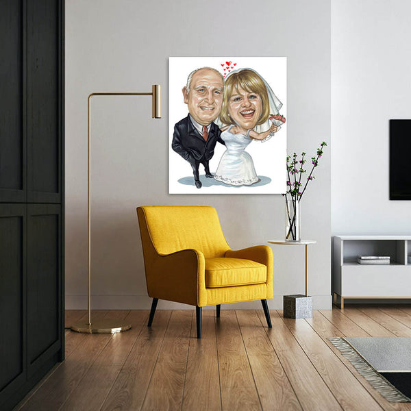 Karikatur vom Foto - Immerwährende Liebe (cdi376) - Lustige individuelle Karikatur vom eigenen Foto