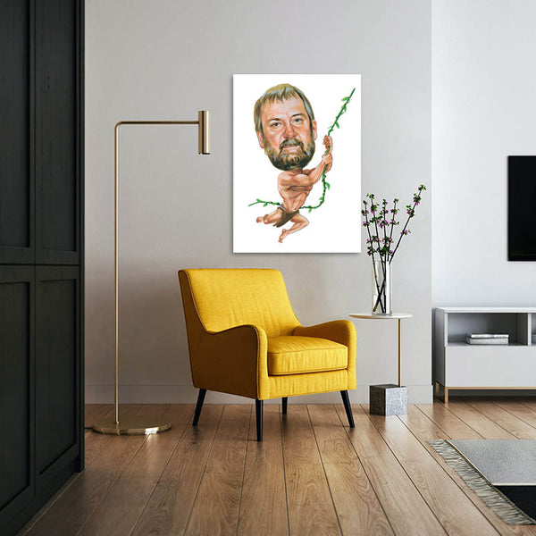 Karikatur vom Foto - Wilder mit Bart (cdi409) - Lustige individuelle Karikatur vom eigenen Foto