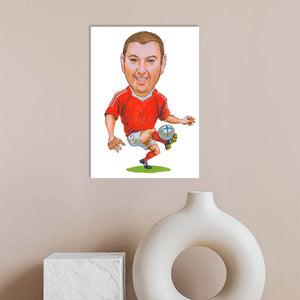 Karikatur vom Foto - Fußball macht Spaß (cdi420) - Lustige individuelle Karikatur vom eigenen Foto