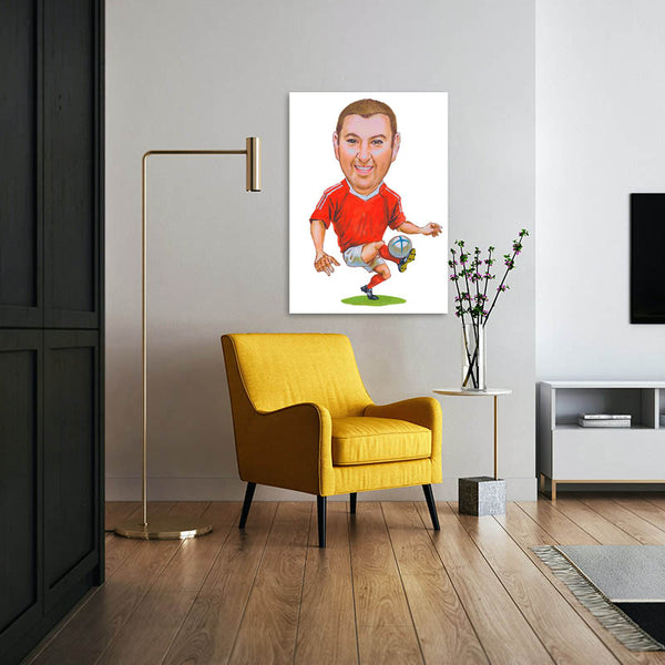 Karikatur vom Foto - Fußball macht Spaß (cdi420) - Lustige individuelle Karikatur vom eigenen Foto