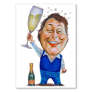 Karikatur vom Foto - Feierlaune (cdi440) - Lustige individuelle Karikatur vom eigenen Foto