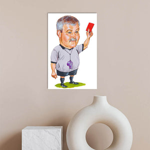 Karikatur vom Foto - Rote Karte (cdi443) - Lustige individuelle Karikatur vom eigenen Foto