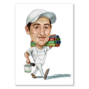 Karikatur vom Foto - An die Arbeit (cdi454) - Lustige individuelle Karikatur vom eigenen Foto