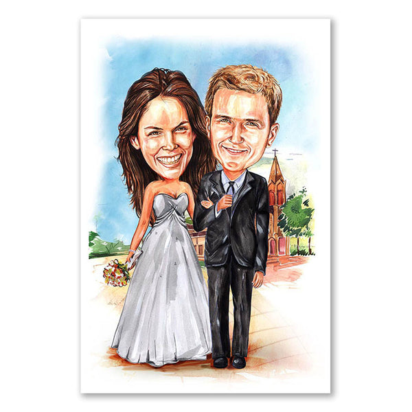 Karikatur vom Foto - Hochzeit (cdi465) - Lustige individuelle Karikatur vom eigenen Foto