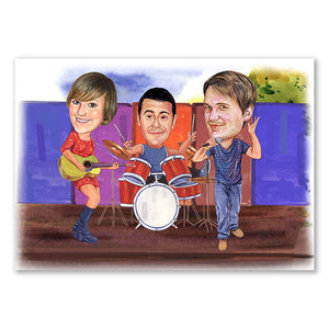 Karikatur vom Foto - Band (cdi470) - Lustige individuelle Karikatur vom eigenen Foto