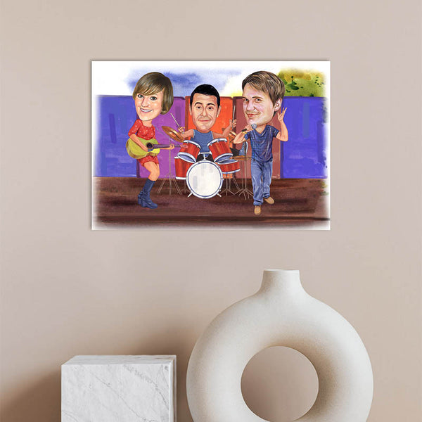 Karikatur vom Foto - Band (cdi470) - Lustige individuelle Karikatur vom eigenen Foto