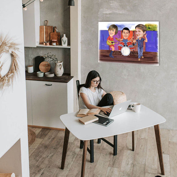 Karikatur vom Foto - Band (cdi470) - Lustige individuelle Karikatur vom eigenen Foto