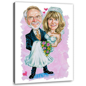 Karikatur vom Foto - Brautleute (cdi526) - Lustige individuelle Karikatur vom eigenen Foto