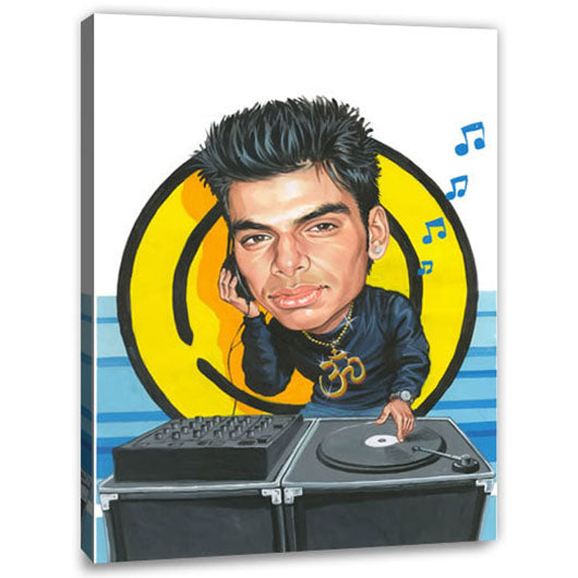 Karikatur vom Foto - DJ im Einsatz (cju162) - Lustige individuelle Karikatur vom eigenen Foto