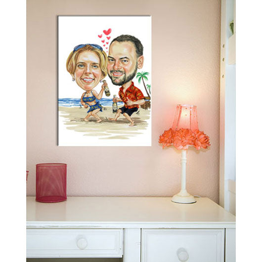Karikatur vom Foto - Urlaubsfeeling (cju198) - Lustige individuelle Karikatur vom eigenen Foto