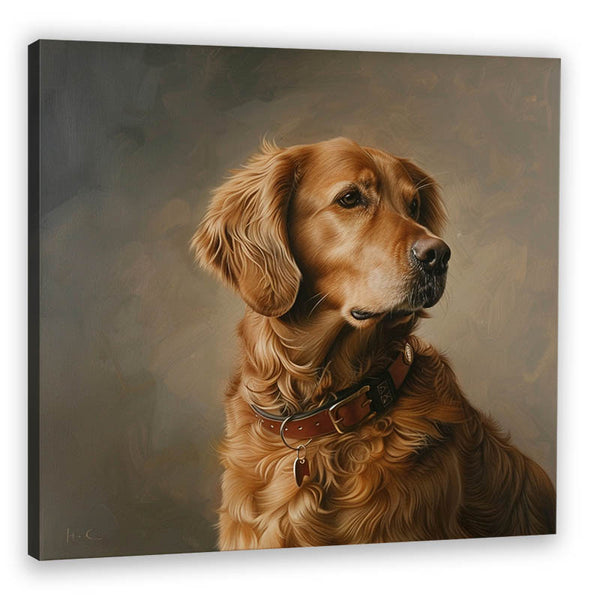 Retrato de perro sobre lienzo - pintura al óleo