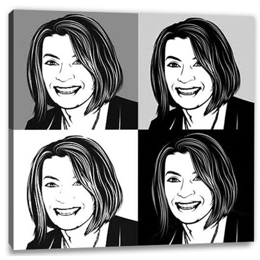 Pop-Art vom Foto - 4-Warhol pure 01 SW (wpu-4-01sw) - Künstlerisches Pop-Art Bild vom eigenen Foto