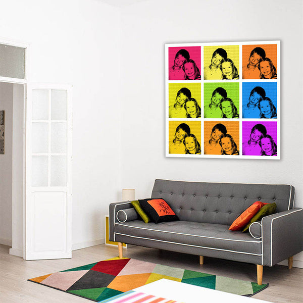 Pop-Art vom Foto - 9-Warhol Plus 10 (wpl-9-10) - Künstlerisches Pop-Art Bild vom eigenen Foto