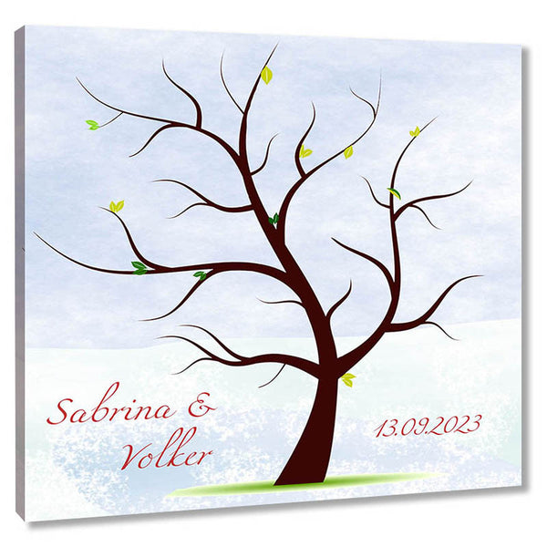 Fingerabdruck-Leinwand - Ehebaum Hintergrund - Fingerabdruck Leinwand