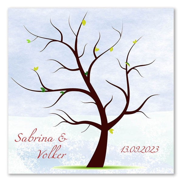 Fingerabdruck-Leinwand - Ehebaum Hintergrund - Fingerabdruck Leinwand