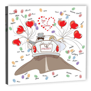 Fingerabdruck-Leinwand - Flitterwochen - Fingerabdruck Leinwand