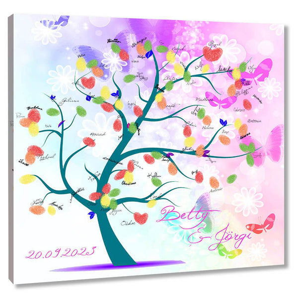 Fingerabdruck-Leinwand - Tree Hintergrund - Fingerabdruck Leinwand