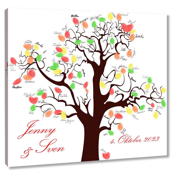 Fingerabdruck-Leinwand - Wishingtree Gäste - Fingerabdruck Leinwand