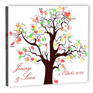 Fingerabdruck-Leinwand - Wishingtree Gäste - Fingerabdruck Leinwand