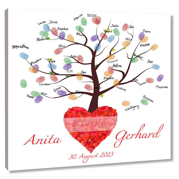 Fingerabdruck-Leinwand - Unsere Gäste - Fingerabdruck Leinwand