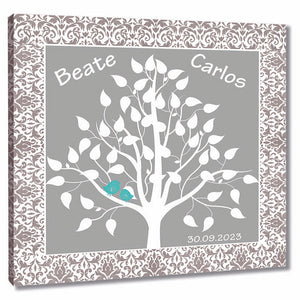Fingerabdruck-Leinwand - Weisser Baum Zierde - Fingerabdruck Leinwand