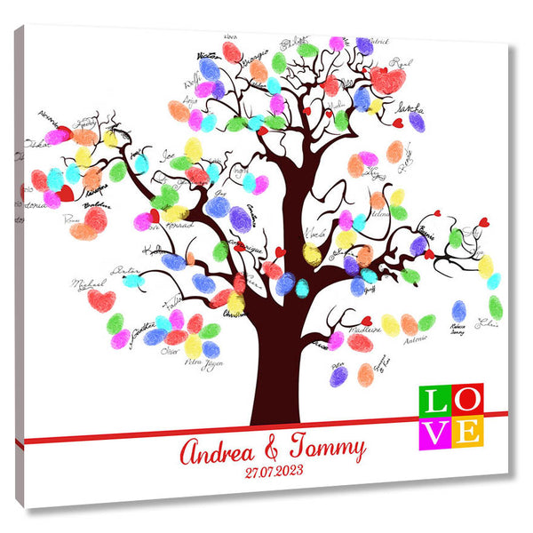 Fingerabdruck-Leinwand - Herzchen Love - Fingerabdruck Leinwand