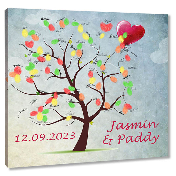 Fingerabdruck-Leinwand - Weddingtree Herzluftballon - Fingerabdruck Leinwand