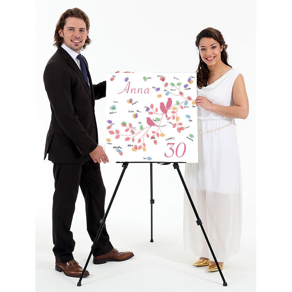 Fingerabdruck-Leinwand - Blumengrüße - Fingerabdruck Leinwand