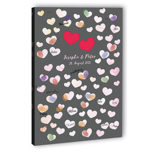 Fingerabdruck-Leinwand - Namen Rot - Fingerabdruck Leinwand