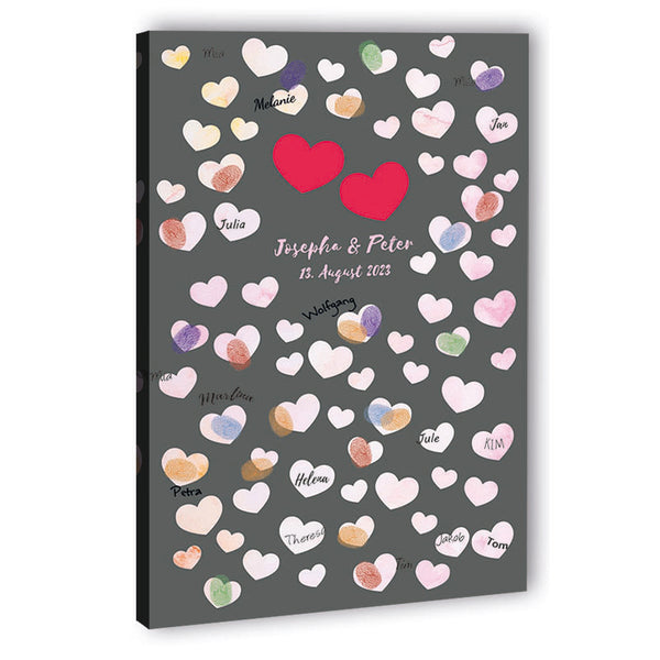 Fingerabdruck-Leinwand - Namen Rot - Fingerabdruck Leinwand