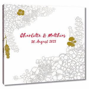 Fingerabdruck-Leinwand - Blumen Romantisch - Fingerabdruck Leinwand