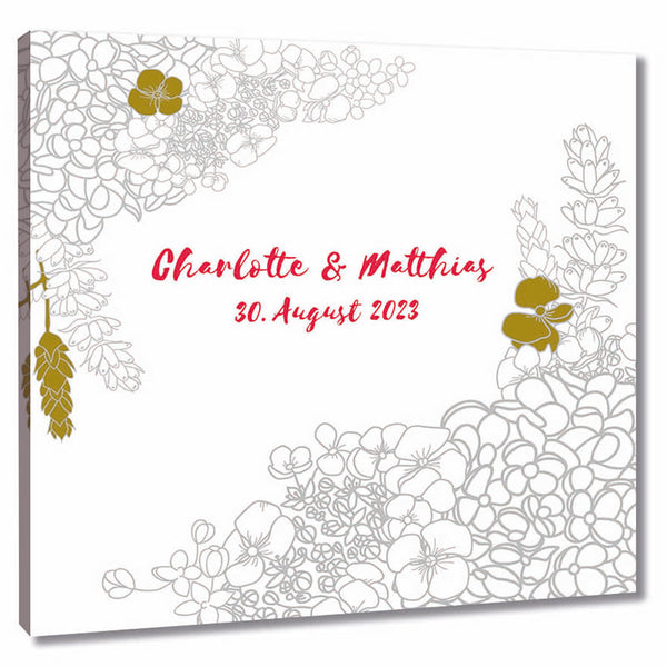 Fingerabdruck-Leinwand - Blumen Romantisch - Fingerabdruck Leinwand