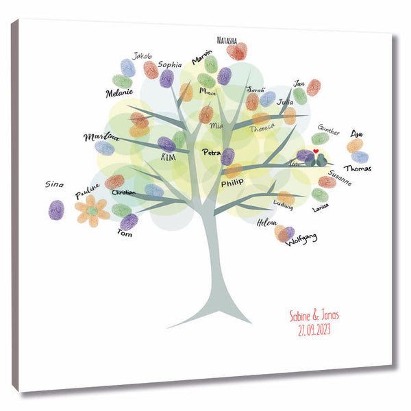 Fingerabdruck-Leinwand - Hochzeit Grau - Fingerabdruck Leinwand