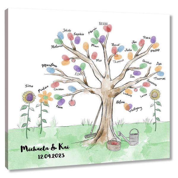 Fingerabdruck-Leinwand - Baum Garten - Fingerabdruck Leinwand