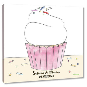 Fingerabdruck-Leinwand - Cupcake - Fingerabdruck Leinwand