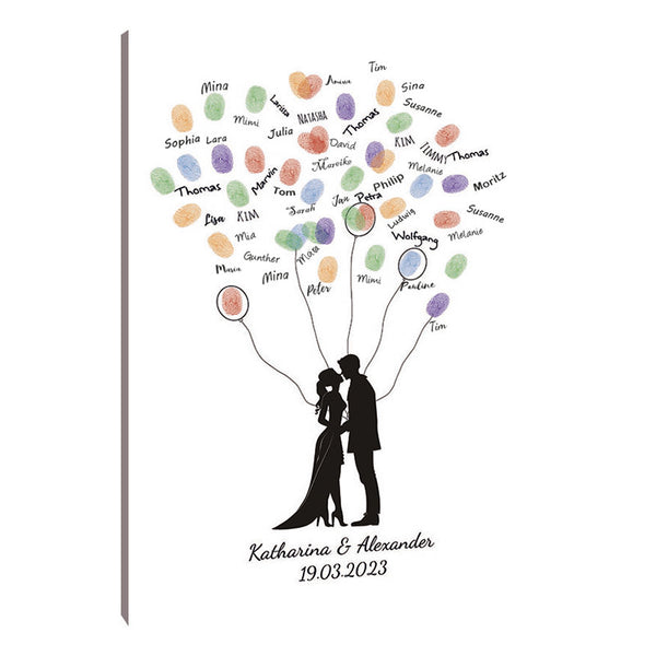 Fingerabdruck-Leinwand - Paarballons - Fingerabdruck Leinwand