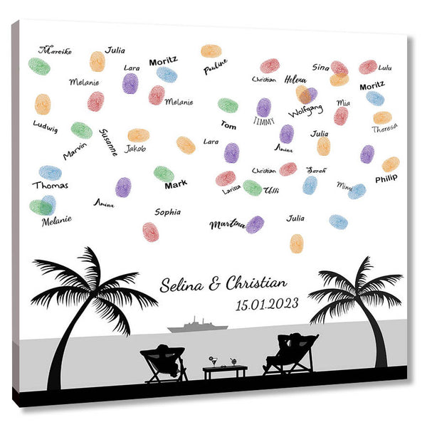 Fingerabdruck-Leinwand - Strandlounge - Fingerabdruck Leinwand