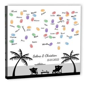 Fingerabdruck-Leinwand - Strandlounge - Fingerabdruck Leinwand