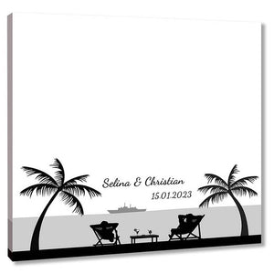 Fingerabdruck-Leinwand - Strandlounge - Fingerabdruck Leinwand