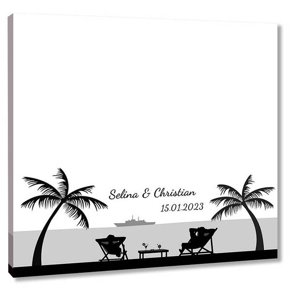 Fingerabdruck-Leinwand - Strandlounge - Fingerabdruck Leinwand