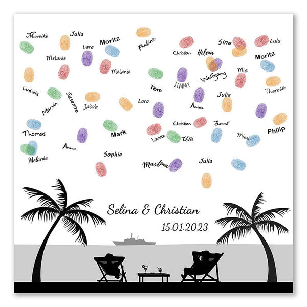 Fingerabdruck-Leinwand - Strandlounge - Fingerabdruck Leinwand