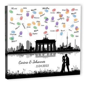 Fingerabdruck-Leinwand - Skyline Berlin - Fingerabdruck Leinwand
