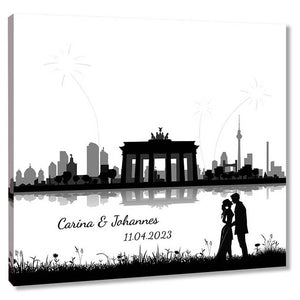 Fingerabdruck-Leinwand - Skyline Berlin - Fingerabdruck Leinwand