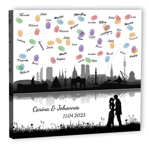 Fingerabdruck-Leinwand - Skyline München - Fingerabdruck Leinwand