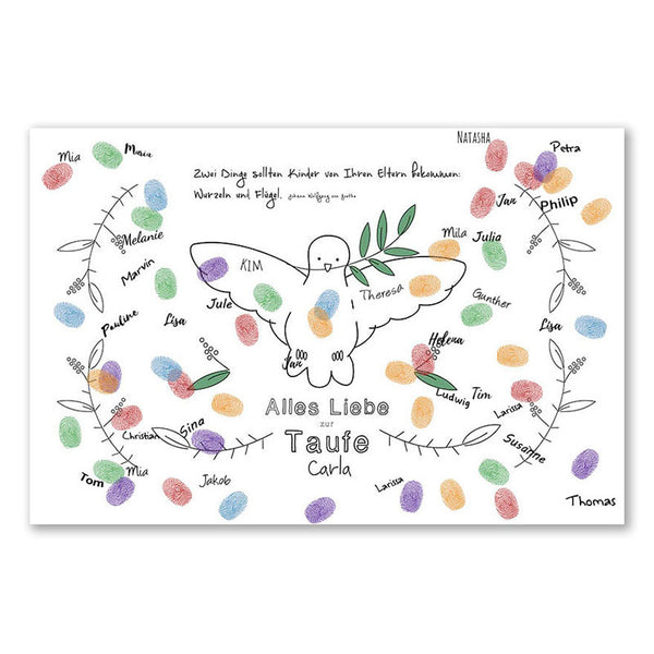 Fingerabdruck-Leinwand - Taufe - Fingerabdruck Leinwand