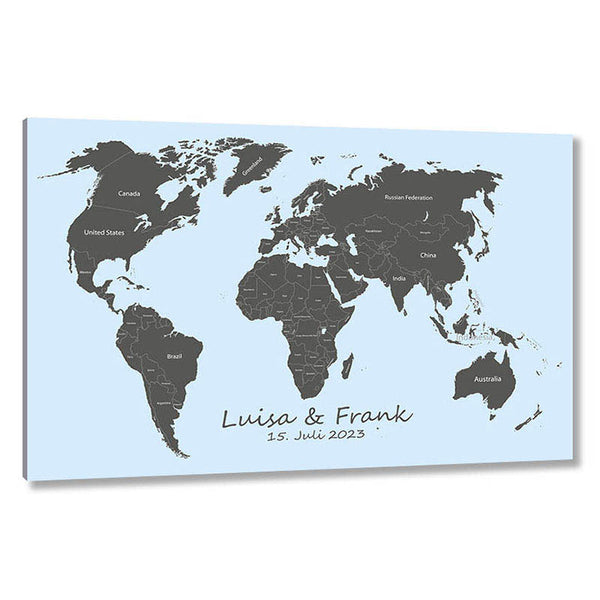 Fingerabdruck-Leinwand - Reiseführer Welt Blau - Fingerabdruck Leinwand